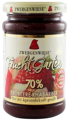 Gem bio de capsuni si rubarba, indulcit cu sirop de agave, 225g Zwergenwiese