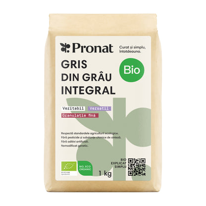 Gris bio din grau integral veritabil, Pronat