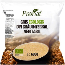 Gris bio din grau integral veritabil, 600g Pronat
