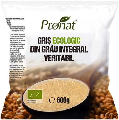 Gris bio din grau integral veritabil, Pronat