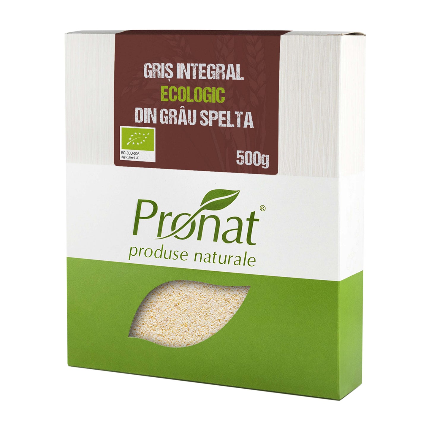 Gris integral bio din grau spelta, 500g Pronat