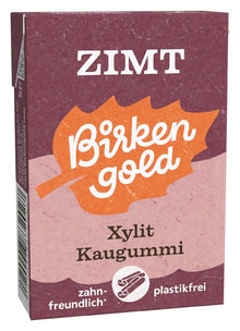 Guma de mestecat cu xylitol pentru ingrijirea dintilor, scortisoara, 28g Birkengold