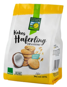Haferling biscuiti bio crocanti din ovaz cu fulgi de cocos, 125g Bohlsener Muhle