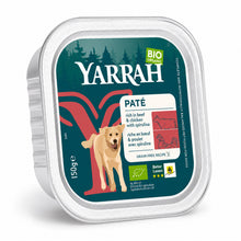 Hrana umeda bio pentru caini, pate cu vita si spirulina, 150g Yarrah