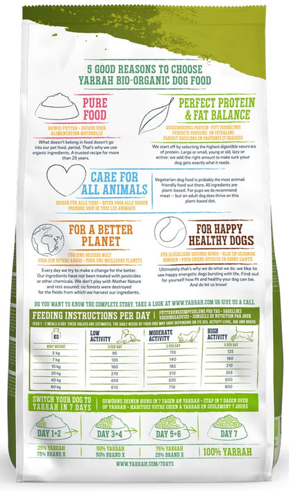 Hrana uscata bio fara gluten si fara cereale pentru caini adult, 22% proteina si 14% grasimi, 2kg Yarrah