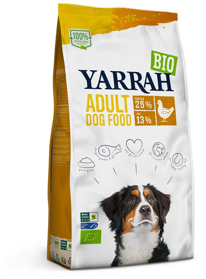 Hrana uscata bio pentru caini adult, cu carne de pui, 25% proteina si 13% grasimi, 2kg Yarrah