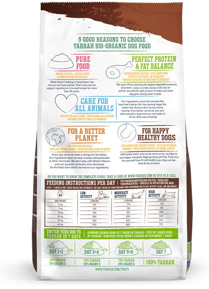 Hrana uscata bio pentru caini senior, cu pui, 25% proteina si 10% grasimi, 2kg Yarrah