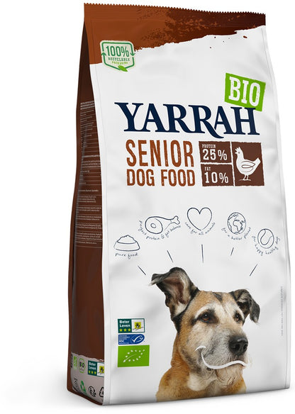 Hrana uscata bio pentru caini senior, cu pui, 25% proteina si 10% grasimi, 2kg Yarrah