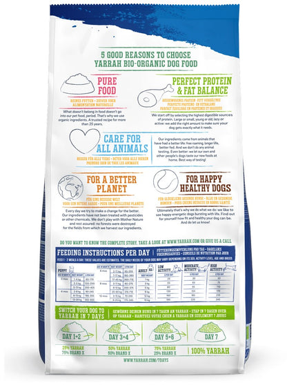 Hrana uscata bio pentru caini talie mica, cu carne de pui, 26% proteina si 17% grasimi, 2kg Yarrah