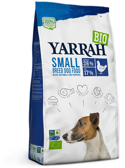 Hrana uscata bio pentru caini talie mica, cu carne de pui, 26% proteina si 17% grasimi, 2kg Yarrah