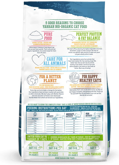 Hrana uscata bio pentru pisici adult, cu peste, 30% proteina si 13% grasimi, 800g Yarrah