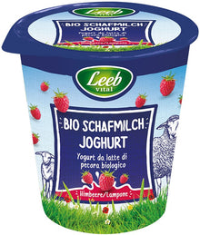 Iaurt bio din lapte de oaie cu zmeura, 125g Leeb Vital