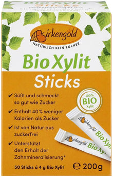 Indulcitor bio, 100% xylitol 200g (50 pliculete a 4g) Birkengold