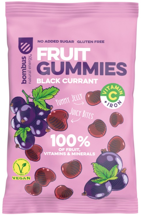 Jeleuri de fructe cu coacaze negre, 35g Bombus