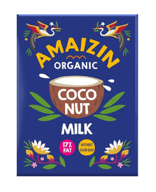 Lapte bio de cocos 17% grasime, 200ml Amaizin