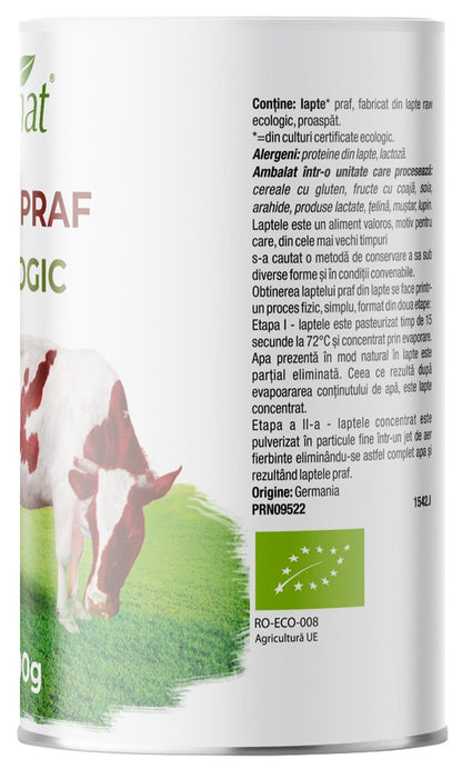 Lapte praf bio 26% grasime, 700g Pronat