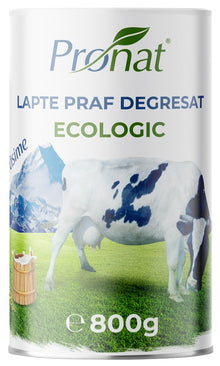 Lapte praf bio degresat, 1% grasime, 800g Pronat