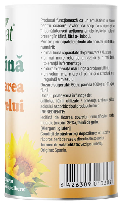Lecitina de floarea soarelui, 200g Pronat