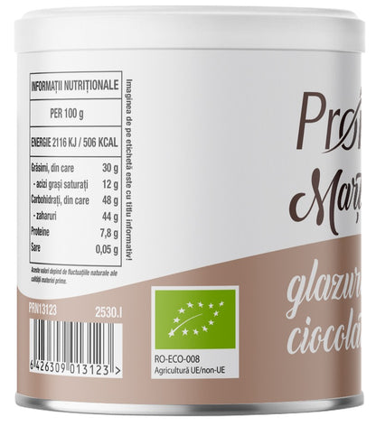 Martipan bio glazurat cu ciocolata neagra, 70g Pronat