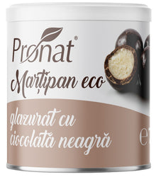 Martipan bio glazurat cu ciocolata neagra, 70g Pronat