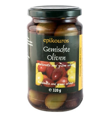 Masline mixte cu samburi in saramura, bio, 320g Epikouros