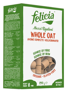 Mezzi Rigatoni bio din făină integrală de ovaz, 250g Felicia
