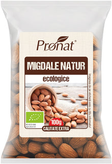 Migdale bio natur samburi, 100g, 12-14mm Pronat