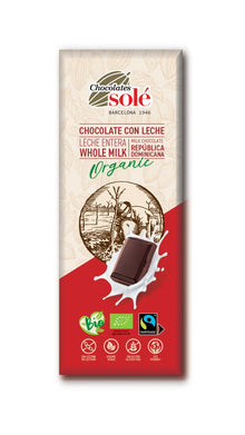 Mini tableta ciocolata bio cu lapte, 25g Chocolates Sole