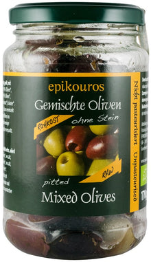 Mix de masline bio, crude, fara samburi, 170g Epikouros