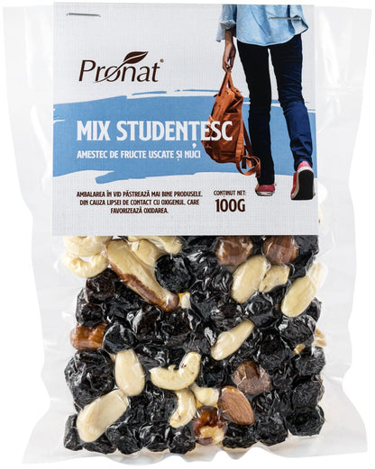 Mix Studentesc Amestec de fructe uscate si nuci 100g Pronat