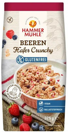 Musli bio crocant din ovaz fara gluten, cu fructe de padure, 325g Hammer Muhle