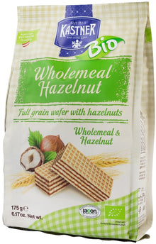 Napolitane bio cu faina integrala si alune, 175g Kastner