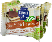 Napolitane bio cu lapte si alune, 100g (4*25g) Kastner