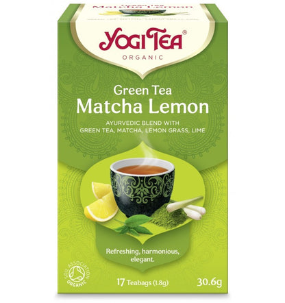 Oferta 1 x Ceai bio Energie Verde, 17 pliculete x 1.8g (30.6g) + 1x ceai bio matcha lemon, 17 pliculete 30.6g Yogi Tea