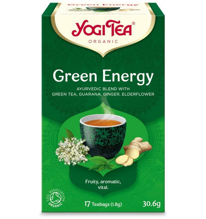 Oferta 1 x Ceai bio Energie Verde, 17 pliculete x 1.8g (30.6g) + 1x ceai bio matcha lemon, 17 pliculete 30.6g Yogi Tea