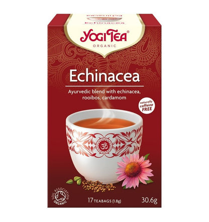 Oferta 1 x Ceai bio Sprijin Imunitar, 17 pliculete x 1.8g (30.6g) + 1x ceai bio echinacea, 17 pliculete 30.6g Yogi Tea