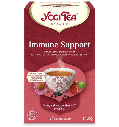 Oferta 1 x Ceai bio Sprijin Imunitar, 17 pliculete x 1.8g (30.6g) + 1x ceai bio echinacea, 17 pliculete 30.6g Yogi Tea