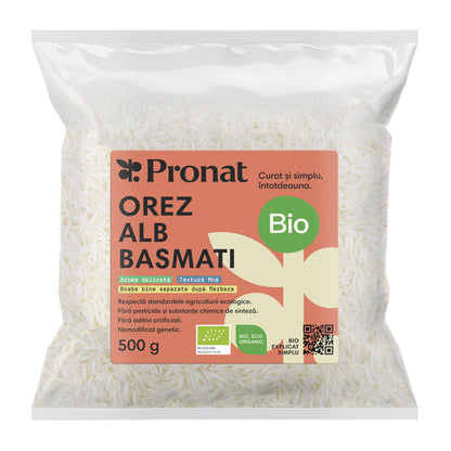 Orez alb basmati bio, 500g Pronat