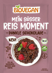 Orez bio cu ciocolata neagra, vegan, 60g Biovegan