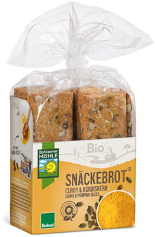 Paine bio crocanta cu seminte de dovleac si curry, 200g Bohlsener Muhle