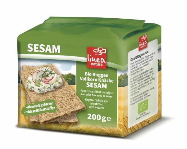 Paine bio crocanta din faina integrala de secara cu susan, 200g Linea Natura