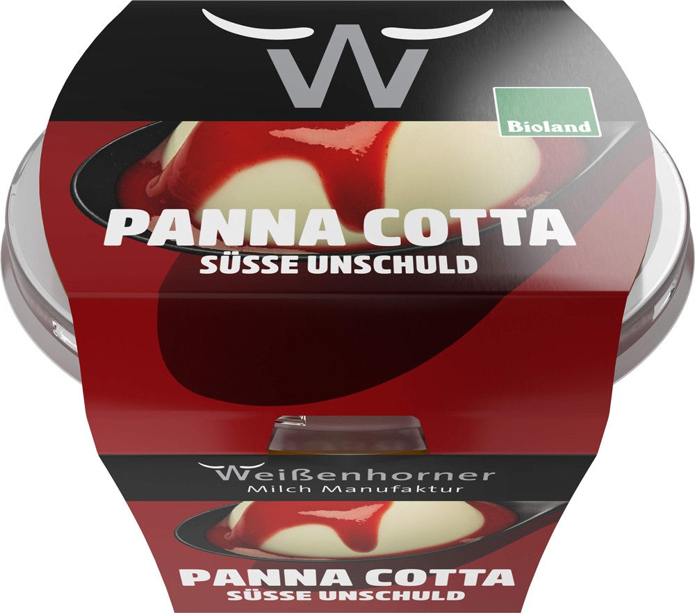 Panna cotta bio cu sos de zmeura, 130g Weisenhorner Milch Manufacktur