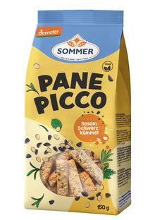 Panne Picco Mini grisine bio cu susan si chimen negru, demeter 150g Sommer