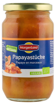Papaya bio in suc de ananas, 350g Morgenland