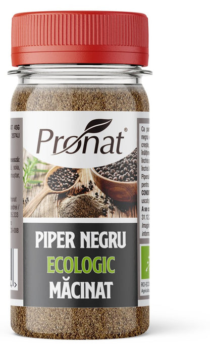Piper negru bio, macinat, Pronat