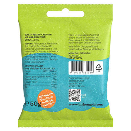 Jeleuri din fructe cu xilitol in forma de pisicute, 50g Birkengold