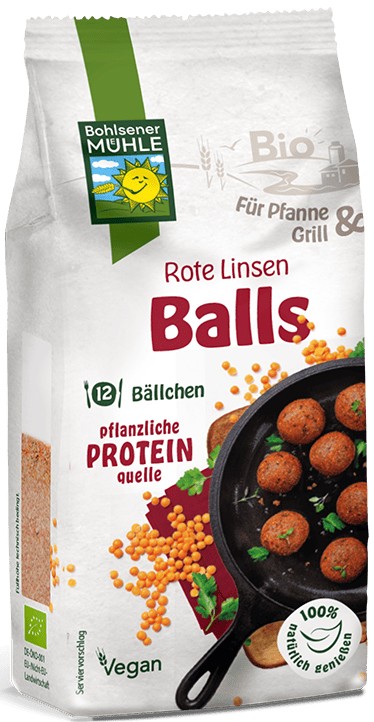 Premix bio pentru chifteluțe din linte rosie, 165g Bohlsener Muhle