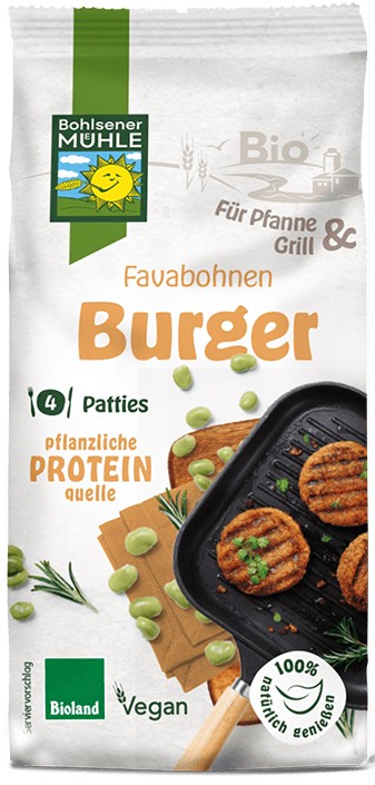 Premix bio pentru burgeri din boabe fava, 165g Bohlsener Muhle