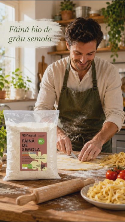 Făină bio de grâu semola, 500g Pronat