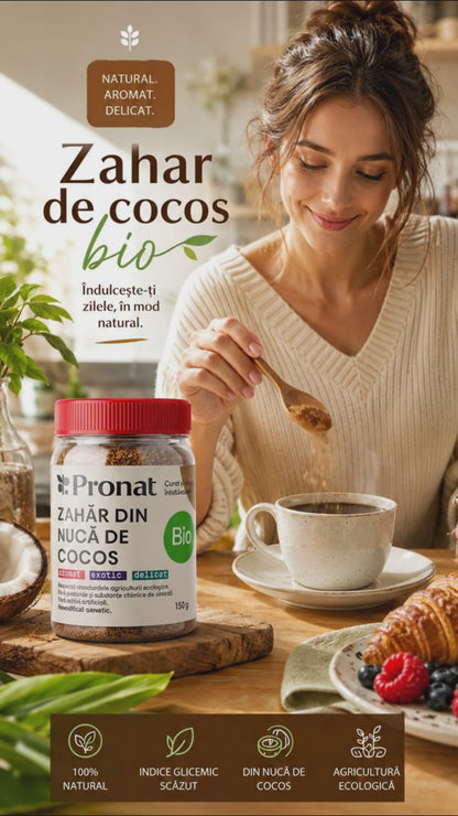 Zahar de cocos bio, 150g Pronat